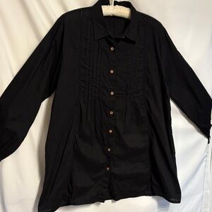 Cottage Core Black Button-Up Women's Blouse by embellish Women’s M. 100%Cotton.
